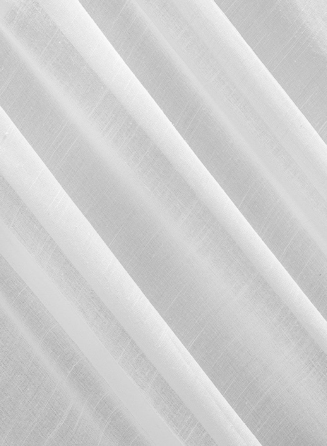 Archaeo Slub Textured Linen Blend Window Tie-up Balloon Shade, 40" x 63", White - Image 5